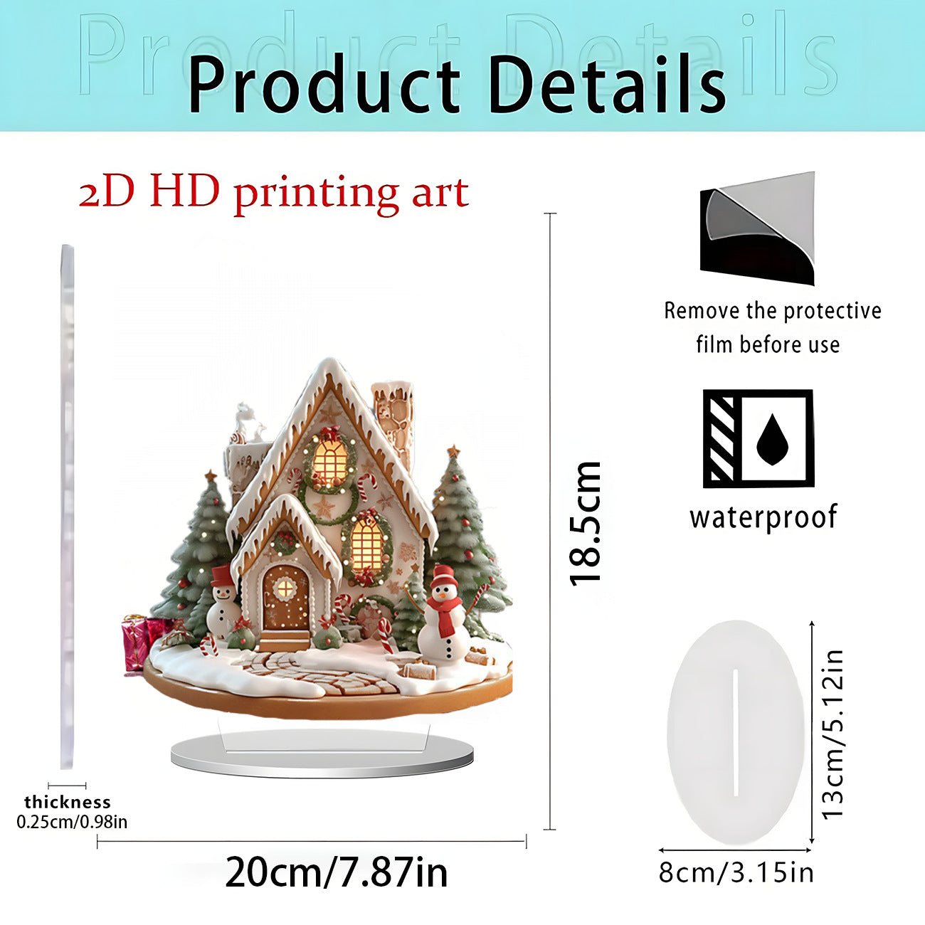 Cross-Border New Product Christmas Creative Acrylic Flat Christmas Party Home Desktop Decoration Crafts
