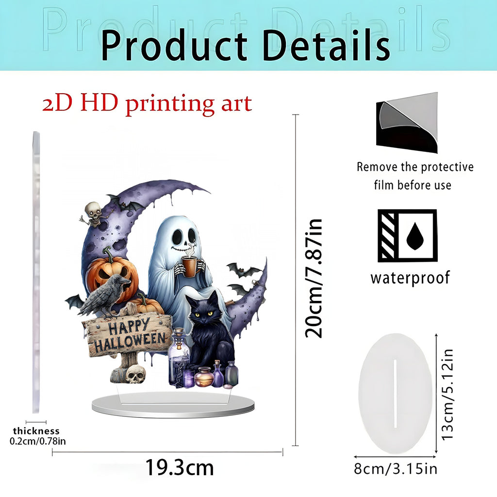 Cross-Border New Product Halloween Creative Funny Horror Doll 2D Acrylic Holiday Party Decoration Halloween Ornaments