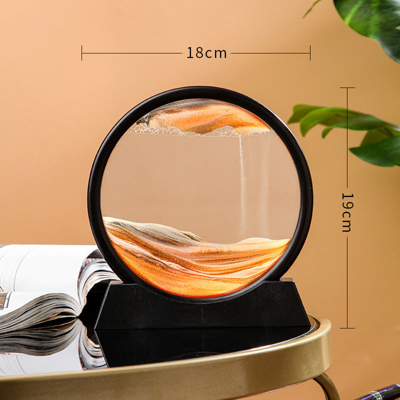 Source Factory Cross-border Explosions Creative 3D quicksand Painting Ornaments Small Hill Crafts Home Decompression Gift Round