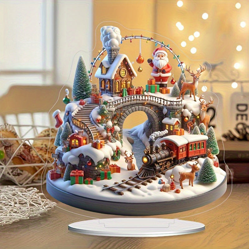 Cross-Border New Products, Christmas Series Ornaments, Holiday Gifts, Home Desktop Decorations, 2D Acrylic Crafts Ornaments