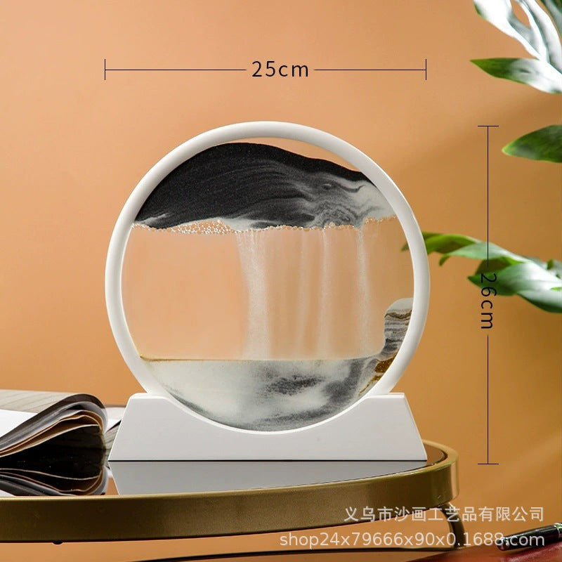 Source Factory Cross-border Explosions Creative 3D quicksand Painting Ornaments Small Hill Crafts Home Decompression Gift Round