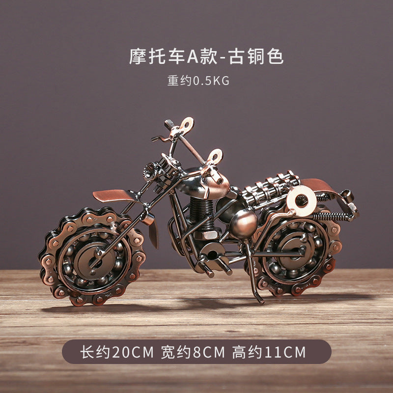 Cross-border Hot Selling Retro Style Iron Art Model Crafts Ornaments High-level Living Room Bedroom Desktop Decorations
