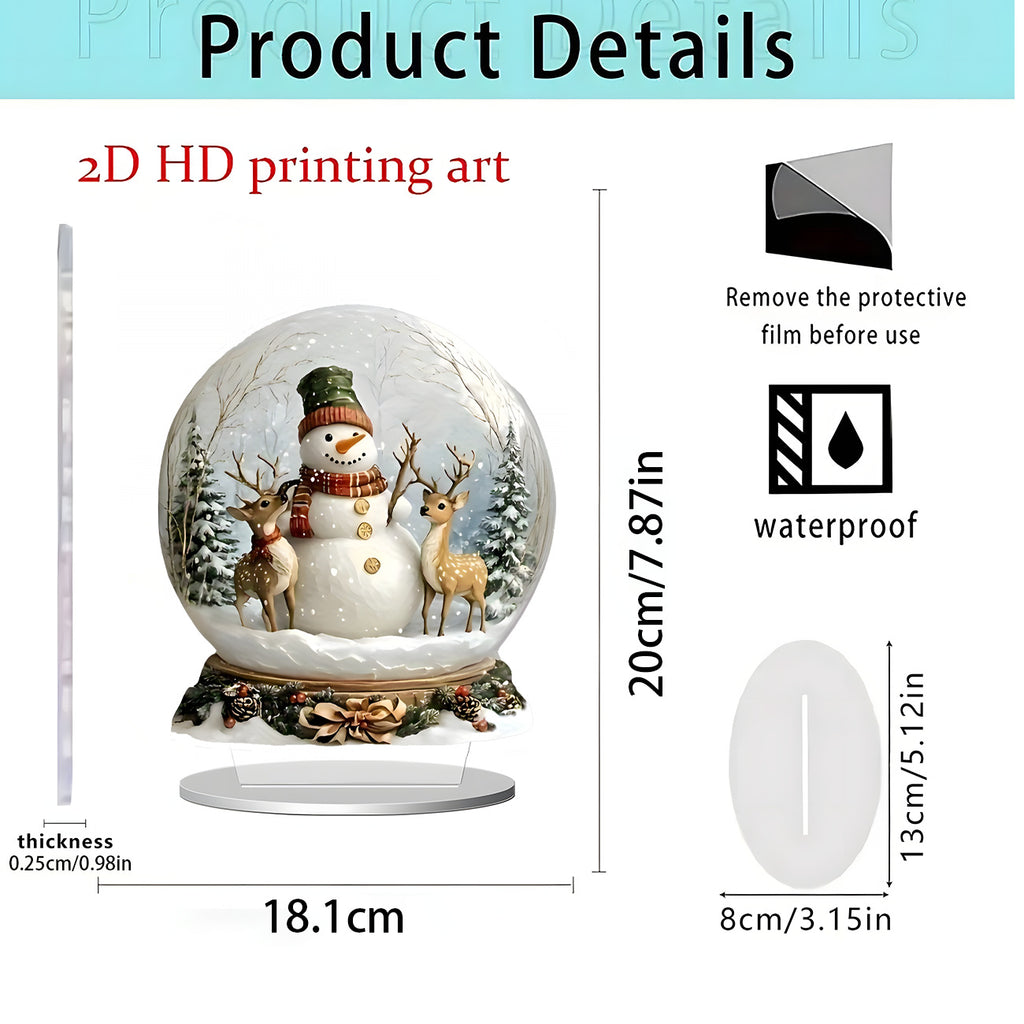 Cross-Border New Products, Christmas Series Ornaments, Holiday Gifts, Home Desktop Decorations, 2D Acrylic Crafts Ornaments