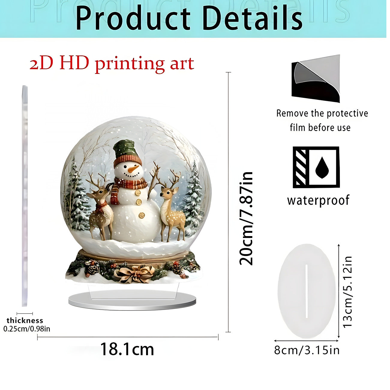Cross-Border New Products, Christmas Series Ornaments, Holiday Gifts, Home Desktop Decorations, 2D Acrylic Crafts Ornaments