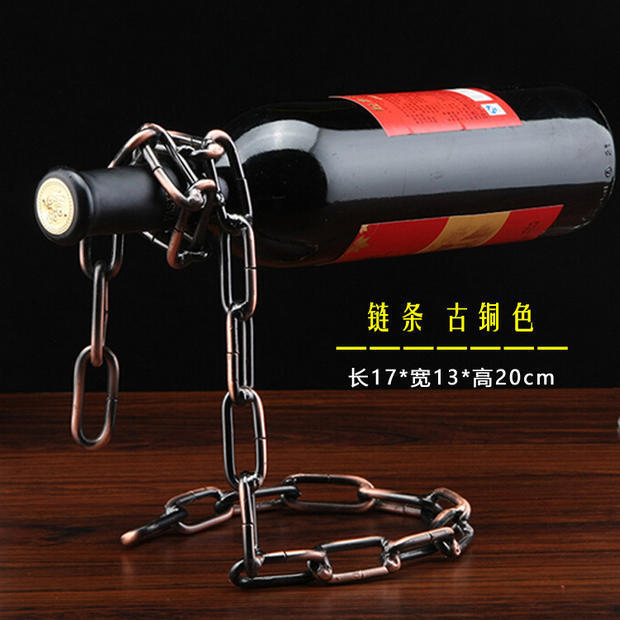 Iron Wine Rack Ornaments, Wine Cabinet Decorations, European-Style Creative Diagonal Wine Bottle Rack, Retro Wine Cart Rack