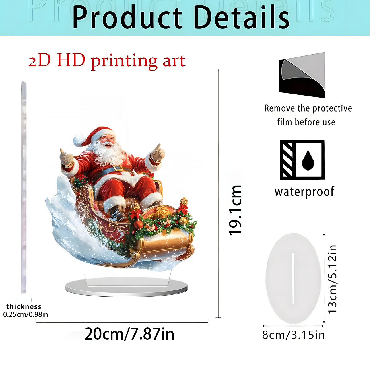 Cross-Border New Products, Christmas Series Ornaments, Holiday Gifts, Home Desktop Decorations, 2D Acrylic Crafts Ornaments