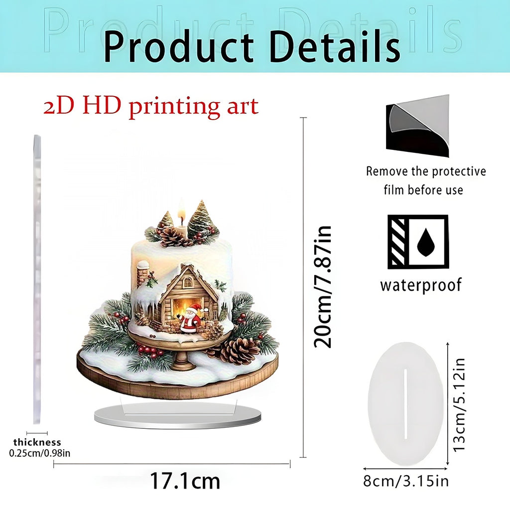 Cross-Border New Christmas Igloo Santa Claus Reindeer 2D Acrylic Flat Home Desktop Decoration