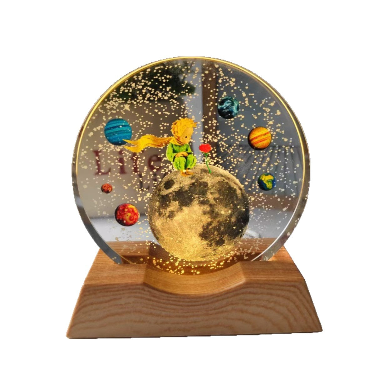 Starry Sky Universe Galaxy 3D Stereo Laser Color Printing Inner Carved Crystal Ball Luminous Night Light Ornaments