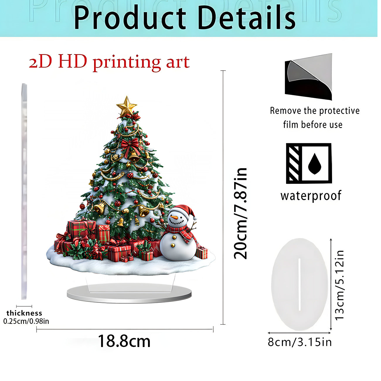 Cross-Border New Product Bohemian Style Santa Claus Reindeer Acrylic Flat Home Desktop Decoration Ornaments