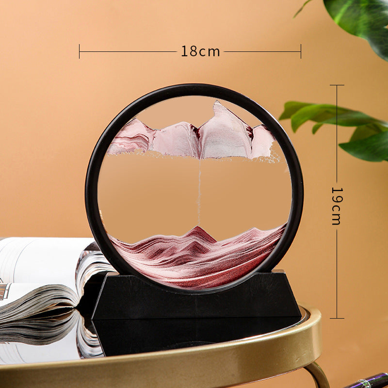 Source Factory Cross-border Explosions Creative 3D quicksand Painting Ornaments Small Hill Crafts Home Decompression Gift Round