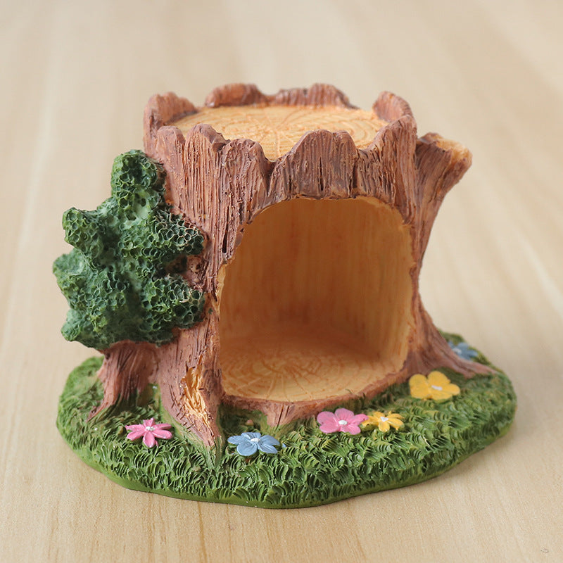 Zakka Tree Stump Resin Mushroom Tree Stump Ornament Home Living Room Bedroom Desktop Decoration Small Ornament Micro Landscape