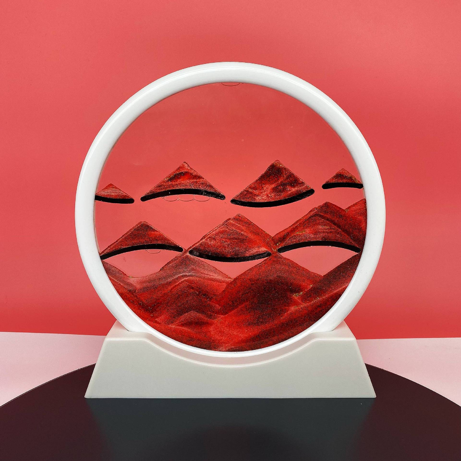 Source Factory Cross-border Explosions Creative 3D quicksand Painting Ornaments Small Hill Crafts Home Decompression Gift Round