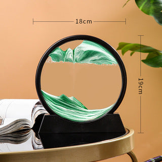 Source Factory Cross-border Explosions Creative 3D quicksand Painting Ornaments Small Hill Crafts Home Decompression Gift Round