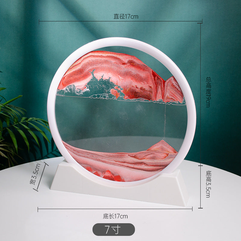 3d流沙画12寸桌面摆件家居客厅装饰办公室生态流沙画工艺品装饰品