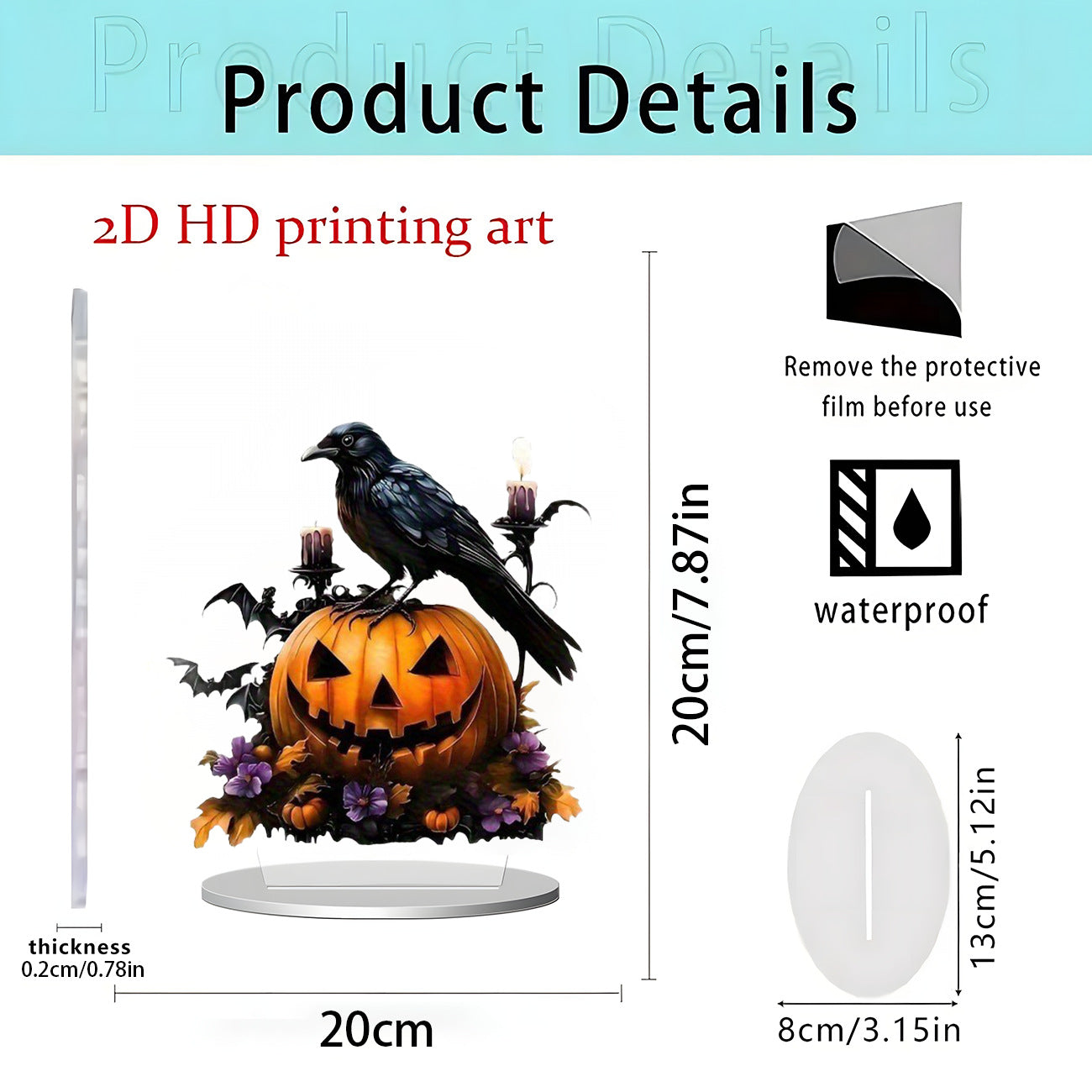 Cross-Border New Product Halloween Creative Funny Horror Doll 2D Acrylic Holiday Party Decoration Halloween Ornaments