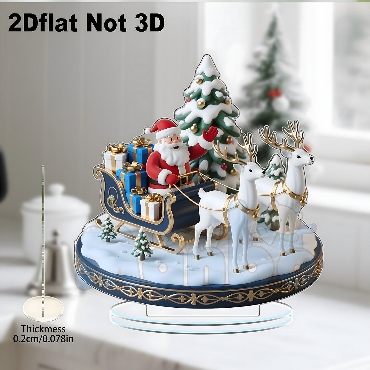 Cross-Border New Product Christmas Creative Acrylic Flat Christmas Party Home Desktop Decoration Crafts