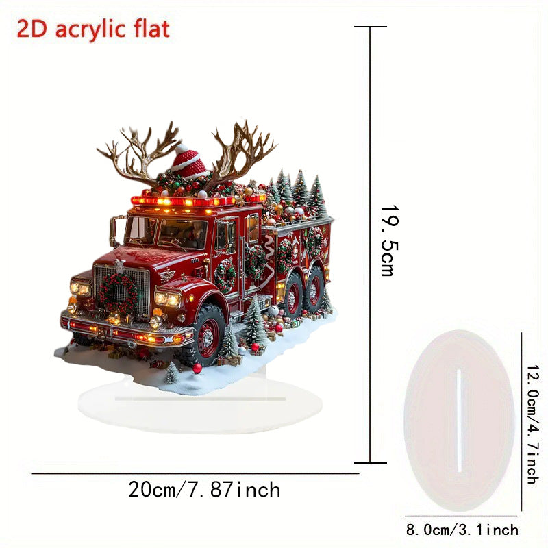 Cross-Border 2D Acrylic Christmas Igloo Santa Claus Reindeer Snowman Desktop Ornaments
