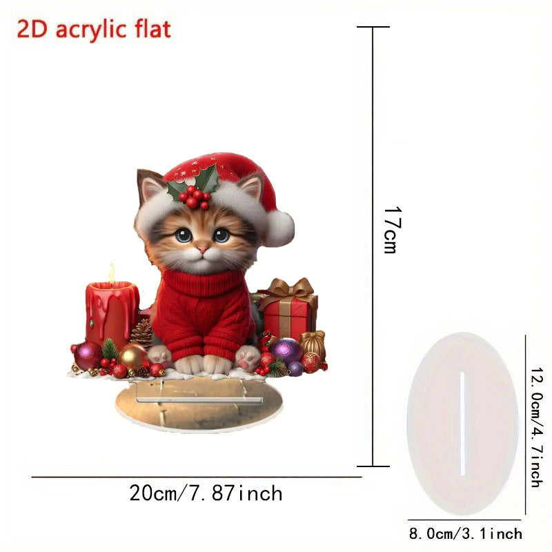 Cross-Border 2D Acrylic Christmas Igloo Santa Claus Reindeer Snowman Desktop Ornaments