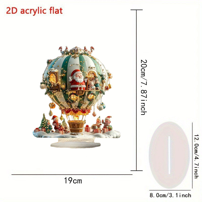 Cross-Border 2D Acrylic Christmas Igloo Santa Claus Reindeer Snowman Desktop Ornaments