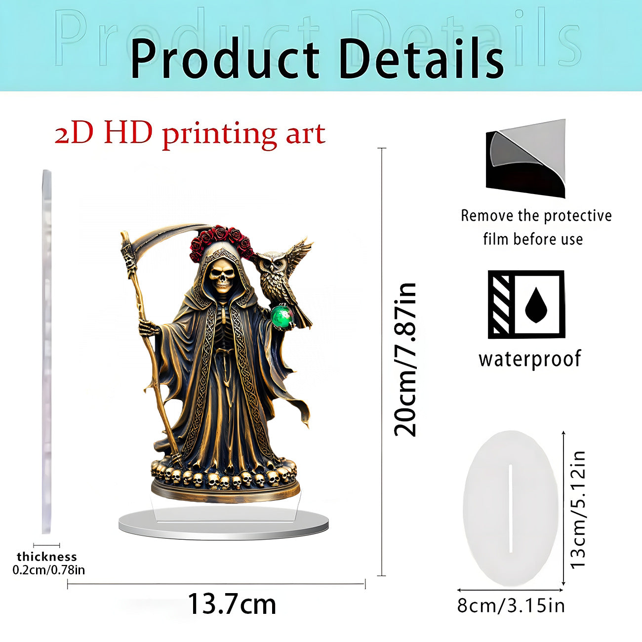 Cross-Border New Product Halloween Creative Funny Horror Doll 2D Acrylic Holiday Party Decoration Halloween Ornaments