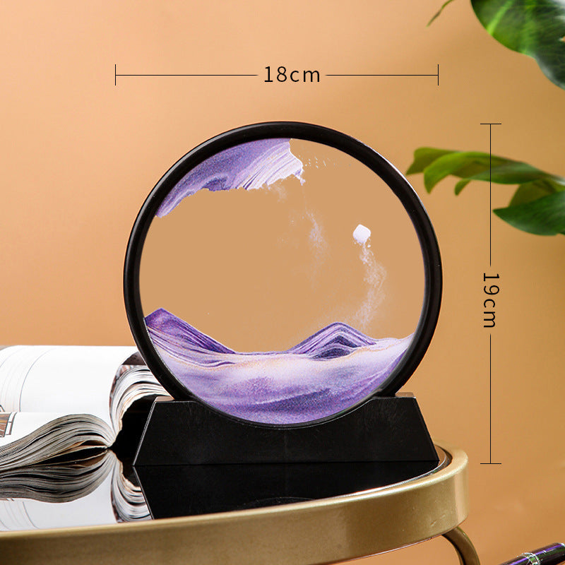 Source Factory Cross-border Explosions Creative 3D quicksand Painting Ornaments Small Hill Crafts Home Decompression Gift Round