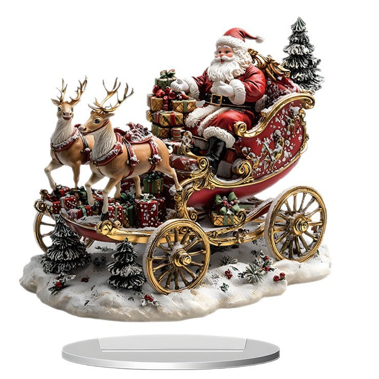 Cross-Border New Product Bohemian Style Santa Claus Reindeer Acrylic Flat Home Desktop Decoration Ornaments