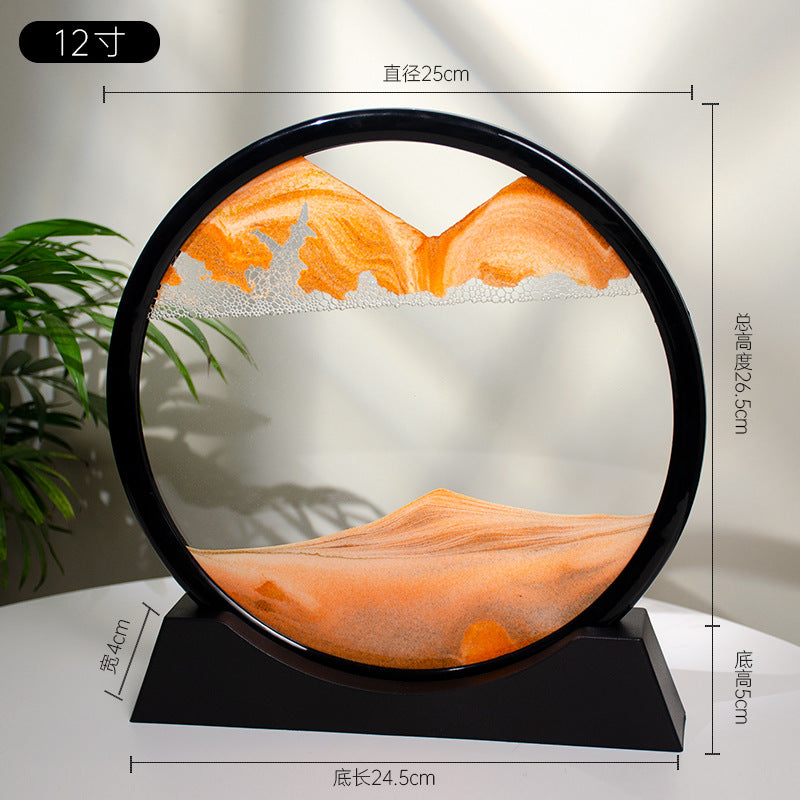 3d流沙画12寸桌面摆件家居客厅装饰办公室生态流沙画工艺品装饰品