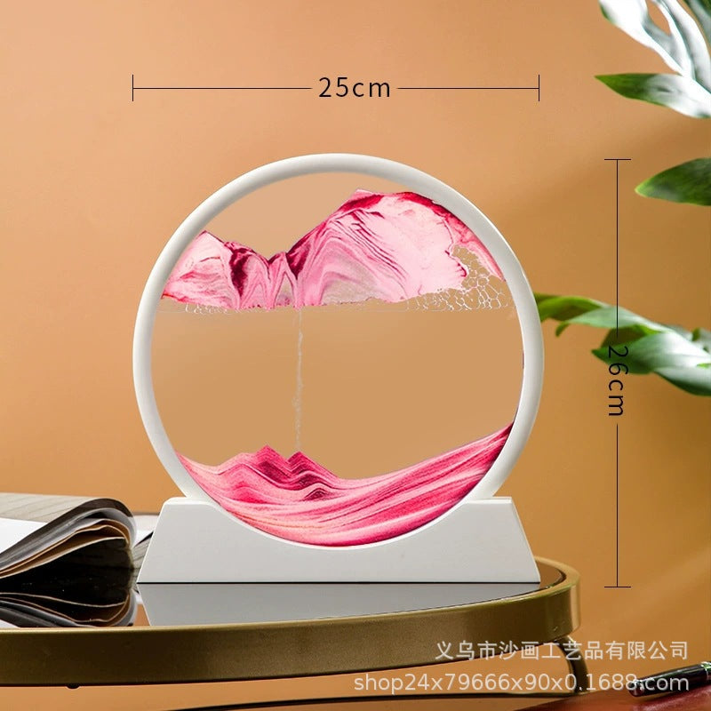 Source Factory Cross-border Explosions Creative 3D quicksand Painting Ornaments Small Hill Crafts Home Decompression Gift Round