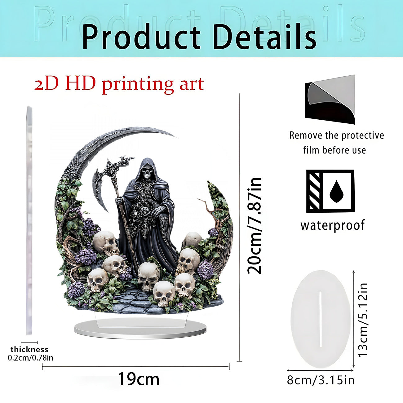 Cross-Border New Product Halloween Creative Funny Horror Doll 2D Acrylic Holiday Party Decoration Halloween Ornaments