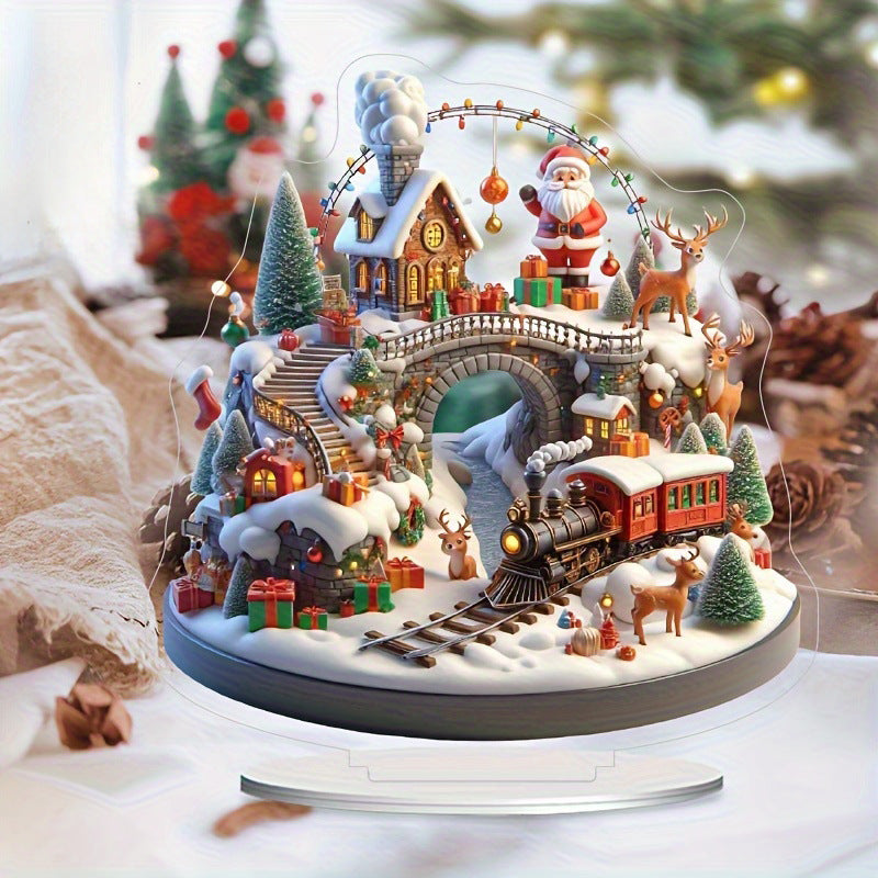 Cross-Border New Products, Christmas Series Ornaments, Holiday Gifts, Home Desktop Decorations, 2D Acrylic Crafts Ornaments