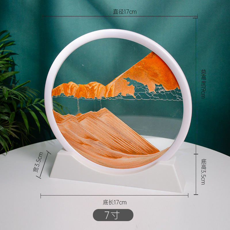 3d流沙画12寸桌面摆件家居客厅装饰办公室生态流沙画工艺品装饰品