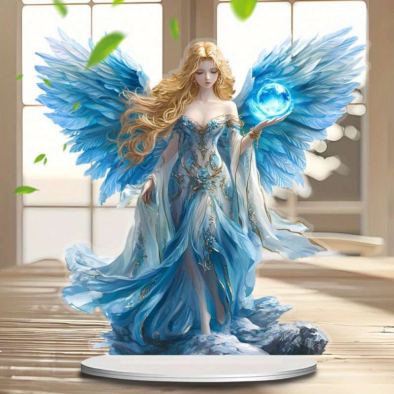 Cross-border New Products Guardian Angel Statue Acrylic Ornaments 2D Flat Decorative Multifunctional Decoration Holiday Ornaments