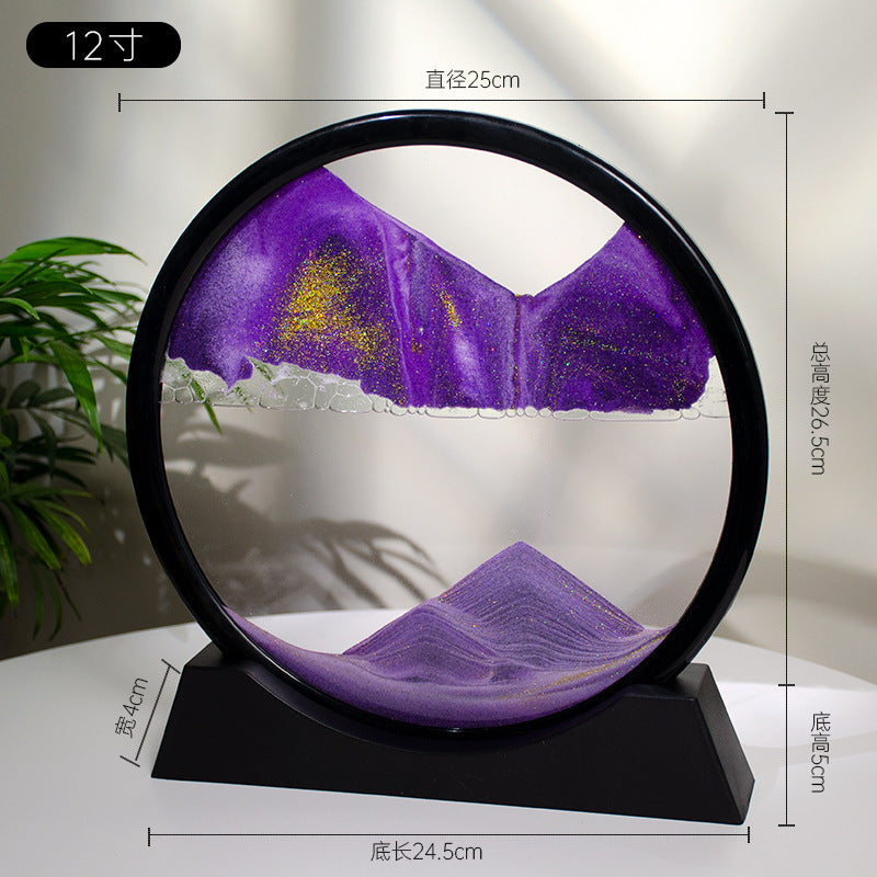 3d流沙画12寸桌面摆件家居客厅装饰办公室生态流沙画工艺品装饰品