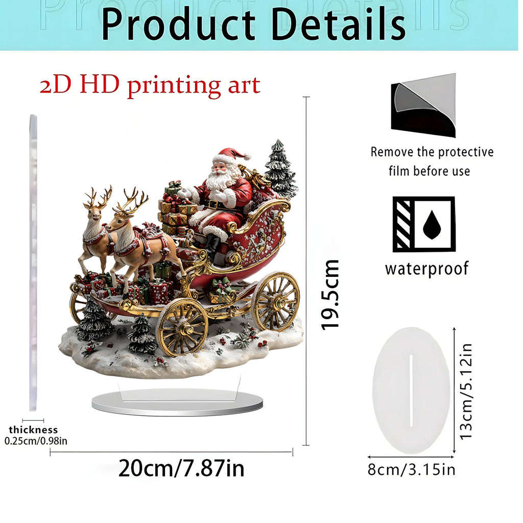 Cross-Border New Product Bohemian Style Santa Claus Reindeer Acrylic Flat Home Desktop Decoration Ornaments