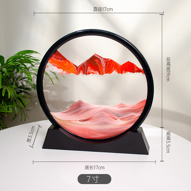 3d流沙画12寸桌面摆件家居客厅装饰办公室生态流沙画工艺品装饰品