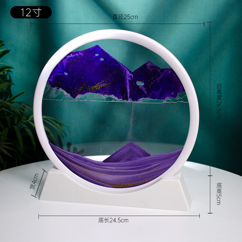 3d流沙画12寸桌面摆件家居客厅装饰办公室生态流沙画工艺品装饰品