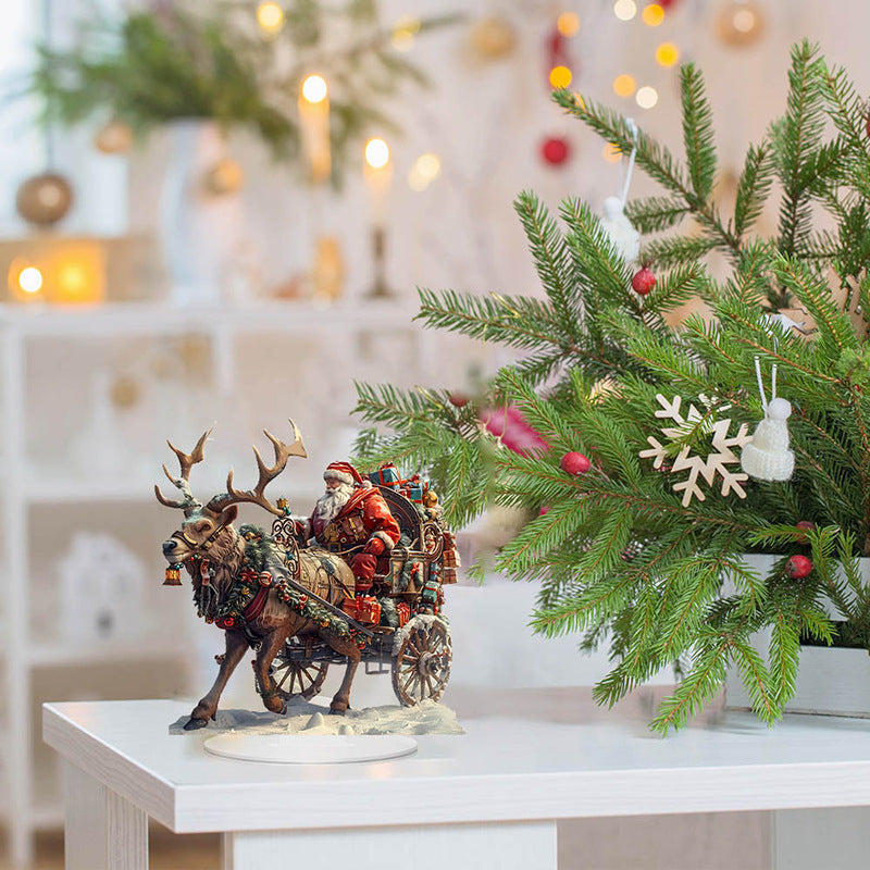 Cross-Border New Christmas Igloo Santa Claus Reindeer 2D Acrylic Flat Home Desktop Decoration