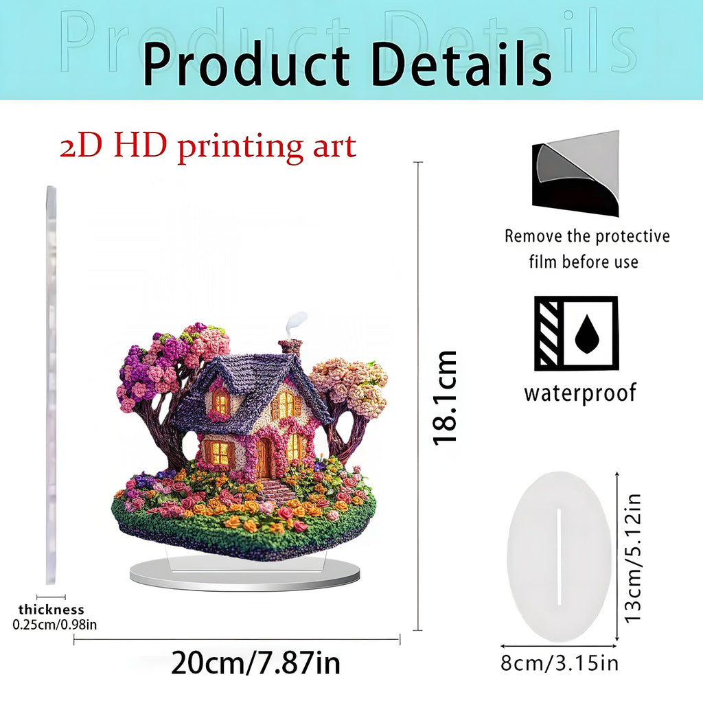 Cross-Border New Christmas Igloo Santa Claus Reindeer 2D Acrylic Flat Home Desktop Decoration