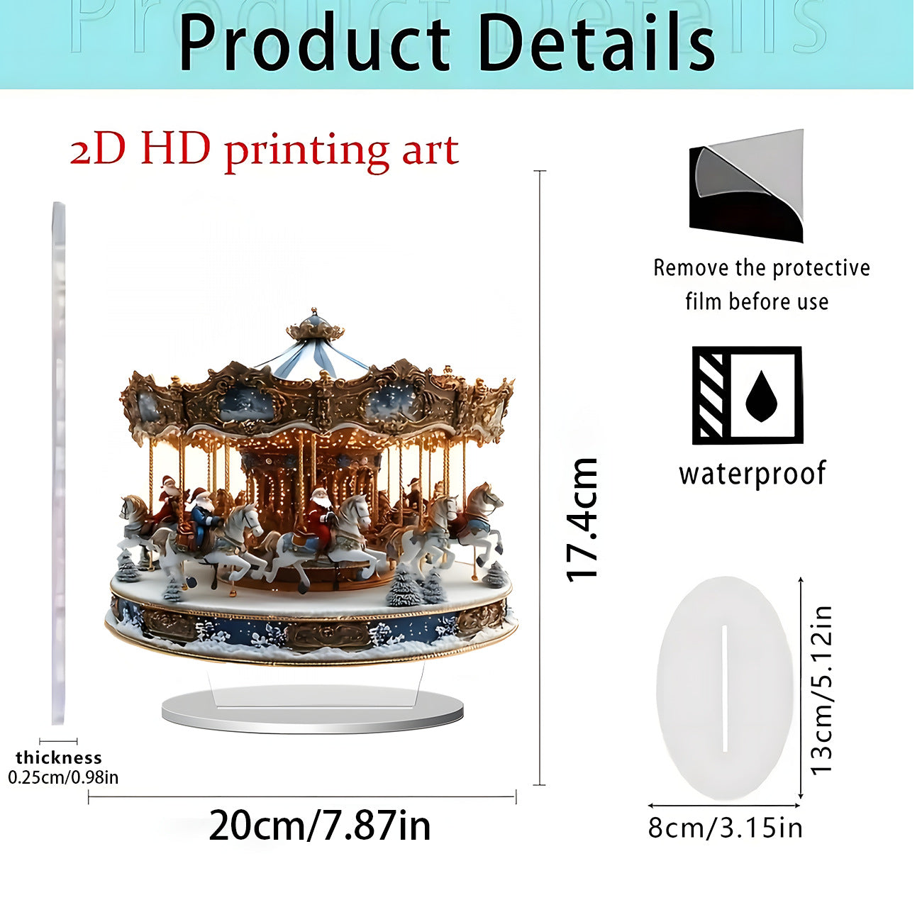 Cross-Border New Products, Christmas Series Ornaments, Holiday Gifts, Home Desktop Decorations, 2D Acrylic Crafts Ornaments