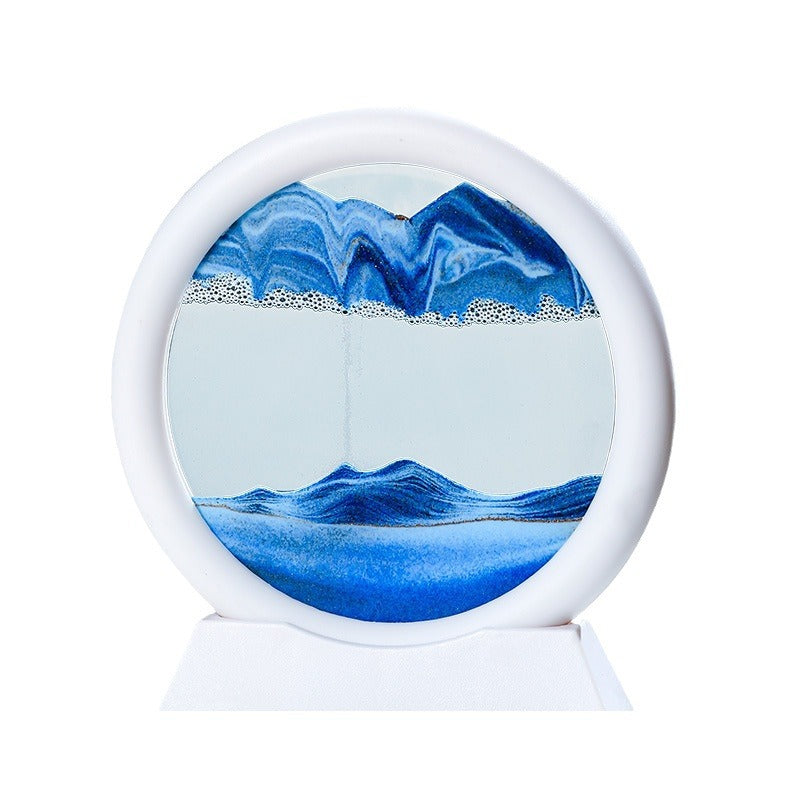 Source Factory Cross-border Explosions Creative 3D quicksand Painting Ornaments Small Hill Crafts Home Decompression Gift Round