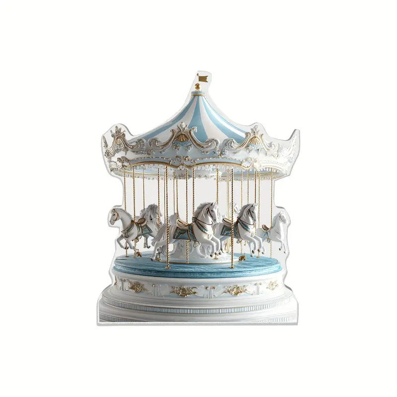 Charming Acrylic Carousel Music Box-perfect for living room, bedroom or office