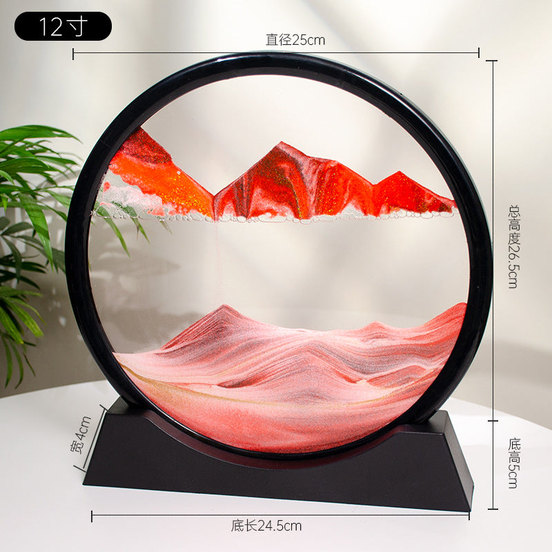 3d流沙画12寸桌面摆件家居客厅装饰办公室生态流沙画工艺品装饰品