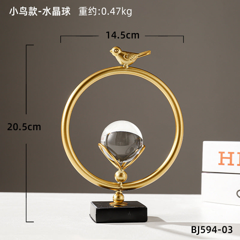 Scandinavian Style Accessible Luxury Golden Iron Leaf Decorations High-End Niche Living Room Tv Cabinet Wine Cabinet Desktop Decorations