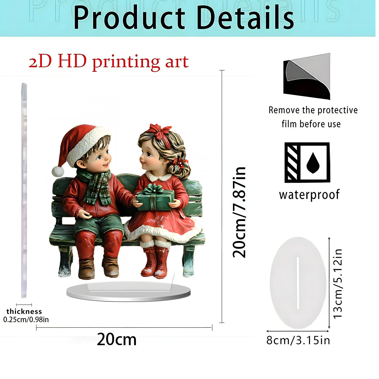 Cross-Border New Product Bohemian Style Santa Claus Reindeer Acrylic Flat Home Desktop Decoration Ornaments
