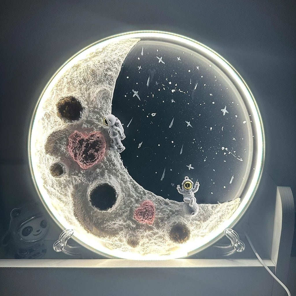 Homemade Textured Moon Lamp Material Kit DIY Creative Crescent Lamp Landscape Lamp Wall Lamp Decorative Lamp Smart
