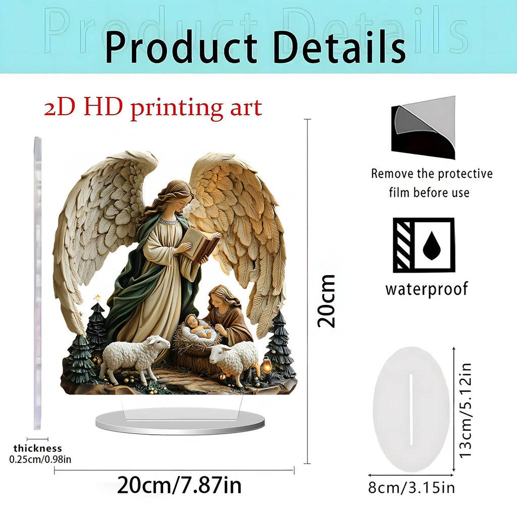 Cross-Border New Product Unicorn White Horse and Fairy 2D Acrylic Flat Stand Home Desktop Decoration Gift Ornaments