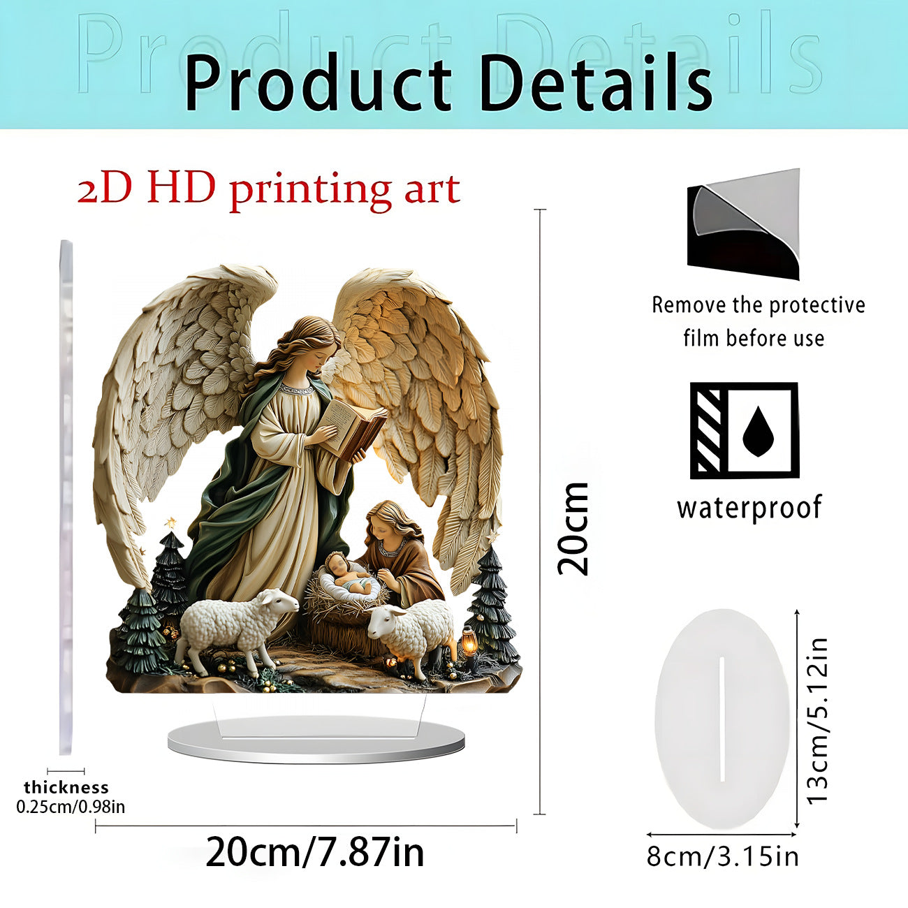 Cross-Border New Product Unicorn White Horse and Fairy 2D Acrylic Flat Stand Home Desktop Decoration Gift Ornaments