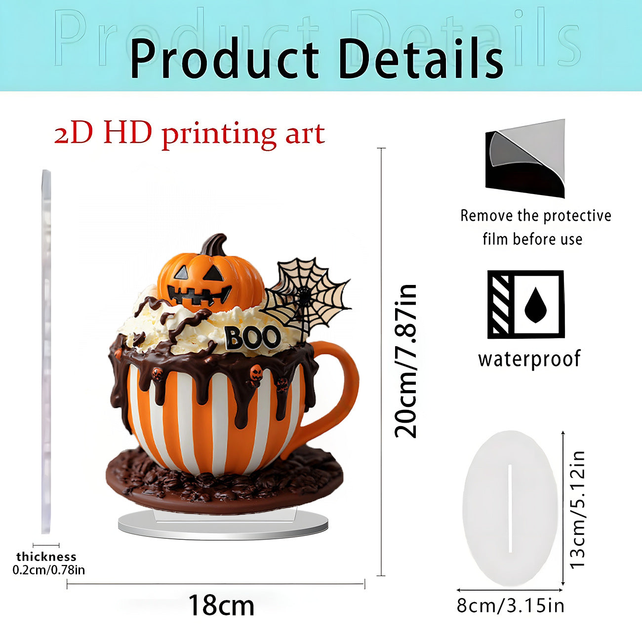 Cross-Border New Product Halloween Creative Funny Horror Doll 2D Acrylic Holiday Party Decoration Halloween Ornaments