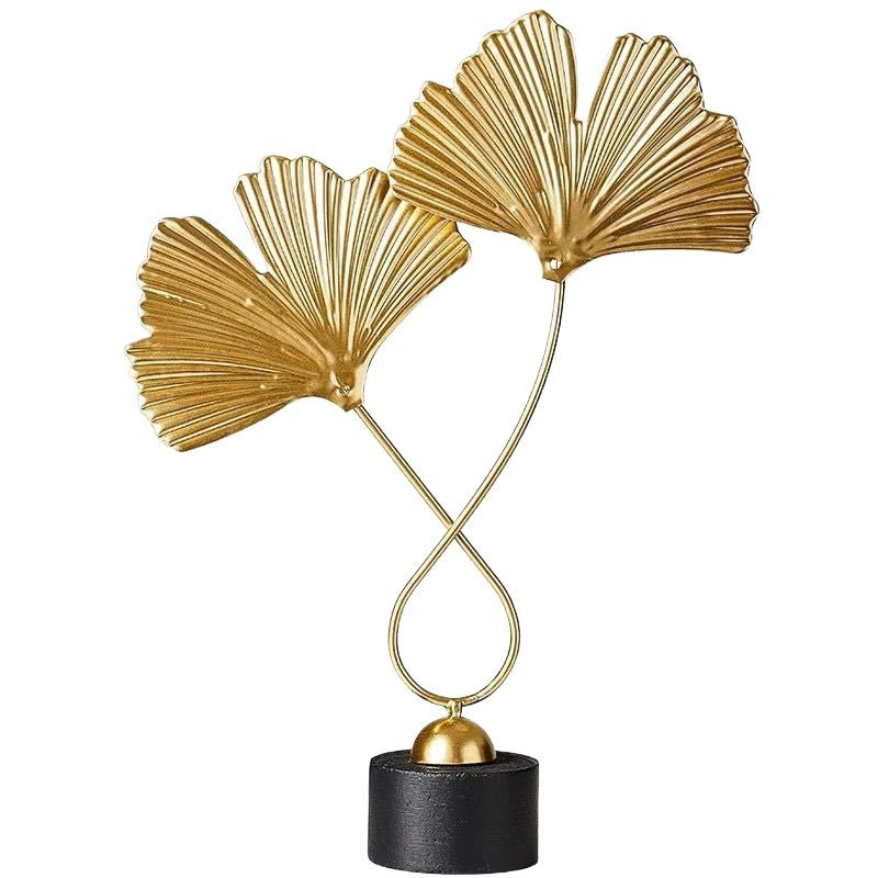 Scandinavian Style Accessible Luxury Golden Iron Leaf Decorations High-End Niche Living Room Tv Cabinet Wine Cabinet Desktop Decorations
