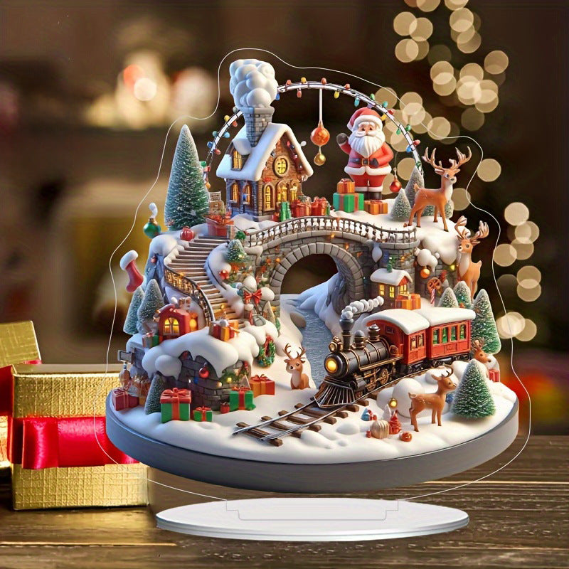 Cross-Border New Products, Christmas Series Ornaments, Holiday Gifts, Home Desktop Decorations, 2D Acrylic Crafts Ornaments